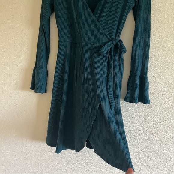 Target Xhiliration Women’s Turquoise Mock Wrap Ribbed A Line Dress Size XS - Picture 6 of 7